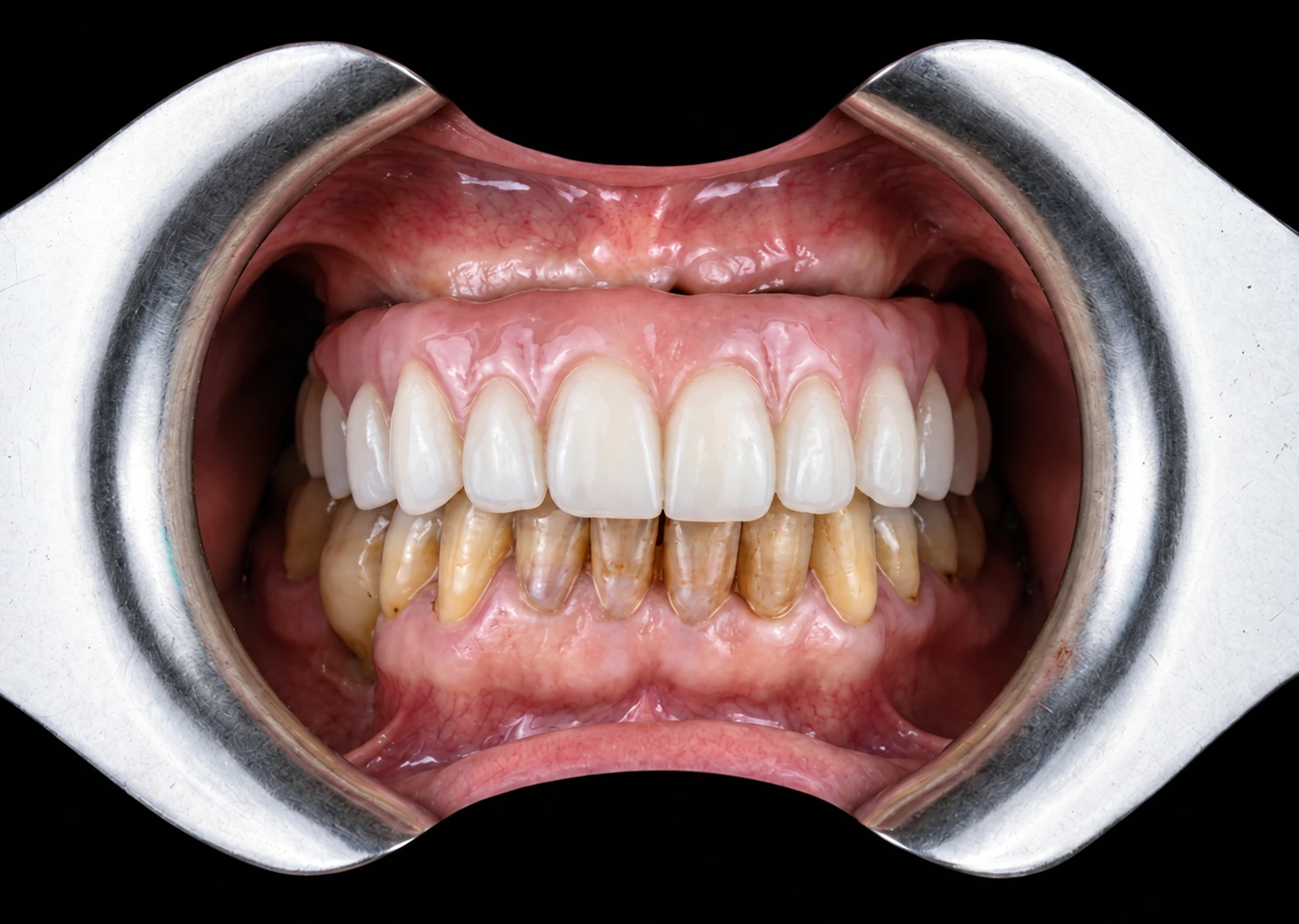 Vue clinique de face — Photographie du cas transmise par le laboratoire
